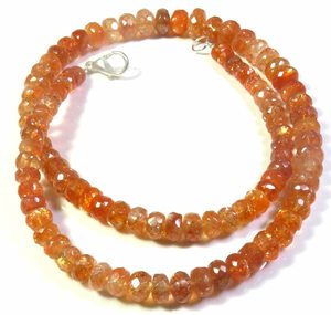 Collier en pierre de soleil naturelle, facettes rondes étincelantes 5-9 mm, 16 pouces, perles arc-en-ciel africaines de qualité supérieure - Product Image 2