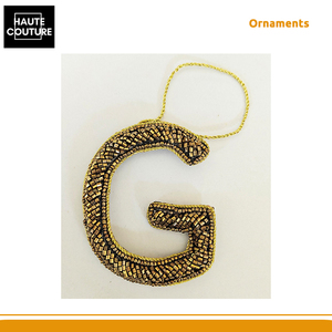 Adornos Festivos Colgantes Bordados a Mano de Origen Indio - Cuentas en Forma de Letra G Bordadas por Ambos Lados a Bajo Precio - Product Image 2