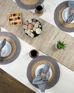 Premium Quality Jute and Cotton Placemat <b>Set</b> of <b>4</b> Handmade <b>Dining</b> <b>Table</b> Mats <b>for</b> Home Kitchen Decor Use Indian Supplier - Product Image 3