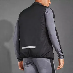 Men's Quilted Puffer Vest Solid Color Zipper Closure Windproof Sporty Fit Front Logo Autumn Wear - Product Image 6