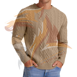 Pull en tricot personnalisé décontracté pour homme, tricot en coton, pull uni, col rond, manches longues, pulls pour homme - Product Image 3