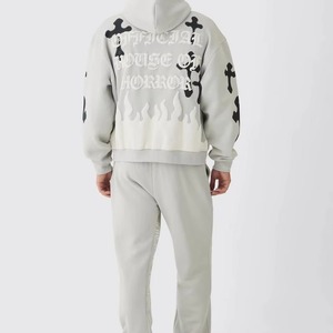 Halloween All Over Print Sweatsuit Skeleton Pumpkin Spooky Graphic Hoodie and Joggers Set Unisex Tracksuit Party <b>Costume</b> OEM - Product Image 2