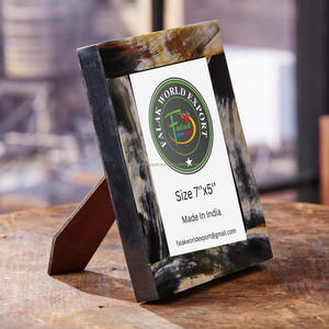 Marco de fotos de cuerno de buey Vintage de lujo decoración del hogar hecha a mano de alta calidad logotipo personalizable de Falak World Export - Product Image 4