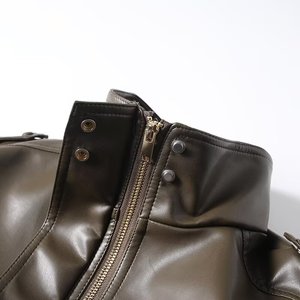 Chaqueta de Cuero Premium para Mujer, Chaqueta de Motociclista de PU Personalizada, Abrigo Ajustado de Moda, Ropa Exterior al por Mayor con Etiquetas Tejidas Personalizadas - Product Image 6