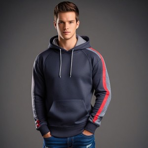 เสื้อมีฮู้ดแบบรูดซิปสีน้ำตาลเสื้อฮู้ดสีฟ้าราชวงศ์บังคลาเทศ - Product Image 2