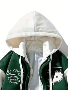 เสื้อแจ็คเก็ตวาร์ซิตี้แบบสั่งทำพิเศษ แฟชั่นคอตั้ง เสื้อแจ็คเก็ตวาร์ซิตี้ผู้ชาย ทรงหลวม แขนลำลอง บริการ OEM ปกติ - Product Image 3