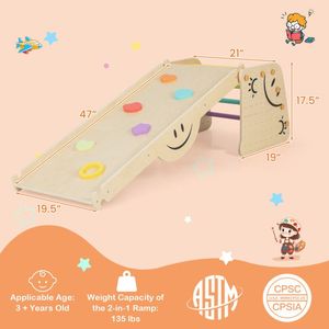 Set da Arrampicata in Legno per Interni con Triangolo da Arrampicata e Altalena per Strutture da Gioco - Product Image 4