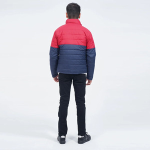 Hot Sale Men's Puffer <b>Jackets</b> Zipper Up <b>Red</b> & Navy Blue Color Stand Collar Waterproof Warm Winter Puffer <b>Jackets</b> For Adults - Product Image 3