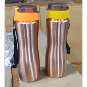 High Insulated <b>Copper</b> <b>Bottle</b> With Flip Up Straw Cap Leakproof Eco Friendly Water <b>Bottle</b> For School Office <b>Drinking</b> Adult Kid Use - Product Image 1