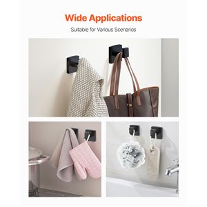 Set di Accessori per Bagno in Acciaio Inossidabile Nero Opaco da 16 Pollici, 5 Pezzi # # # #   Portasciugamani + Portaoggetti + Ganci - Product Image 6