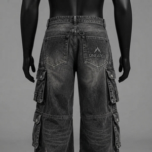 Jean cargo homme ONEAPEX taille haute en denim déchiré coupe ample style streetwear jambe large style automne - Product Image 2