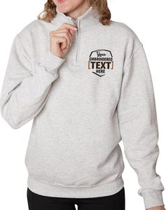 Sudadera de invierno para hombre WX718722 con capucha, de algodón, con cremallera de un cuarto, corte regular, bordado aplicado, personalizada. - Product Image 1