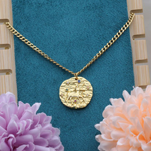 จี้สร้อยคอรูปนักธนู ประดับเพชร CZ สีสันสดใส ชุบทองบนเงินแท้ 925 พร้อมสร้อยแบบ Curb ขายส่ง - Product Image 6