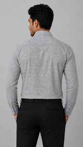 Chemise habillée grise pour homme à manches longues, col rabattu, simple boutonnage, respirante, décontractée et professionnelle, ODM, automne, 140g - Product Image 2