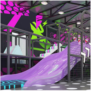 Aire de jeux intérieure de conception nouvelle 2026 avec toboggan diabolique, bowling, jeu Super Mario, trampoline et tyrolienne pour enfants et adultes - Product Image 2