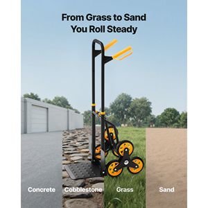 Carrello Pieghevole Robusto con Capacità di Carico di 150 Kg per Salire le Scale, con 6 Ruote, 2 Carrelli per la Spesa e Manico Telescopico - Product Image 6