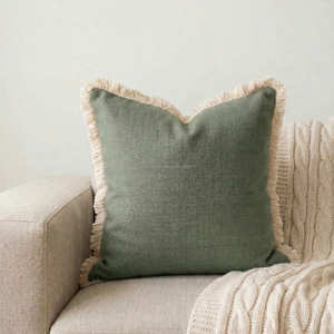 Housse de coussin lombaire décorative longue, vert olive, coussin de lit, style bohème, décoration de chambre à coucher moderne et organique, 30 × 80 cm - Product Image 5