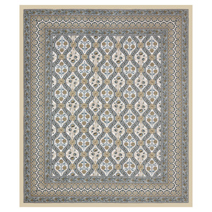 Sábana de Algodón Jaipuri Tamaño King Heritage, Color Beige, con Patrón Floral Étnico, para Uso en Hoteles y Resorts - Product Image 6