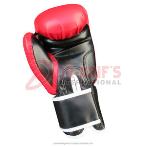 Guantes de boxeo profesionales de cuero de vaca sintética Logotipo impreso personalizado Entrenamiento de combate impermeable para uso al aire libre al por mayor - Product Image 3