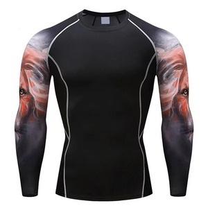 เสื้อคอมเพรสชั่นผู้ชายรุ่นใหม่สำหรับฤดูหนาว รับสกรีนโลโก้ แห้งเร็ว ระบายอากาศดี สวมใส่สบาย ดีไซน์แบบนักกีฬา สีพื้น - Product Image 4