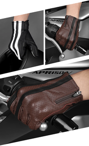 Guantes de Motocross de Cuero con Protección Completa en los Dedos y Palma, Nudillos Reforzados con Fibra de Carbono, Pantalla Táctil, Resistentes al Agua - Product Image 6
