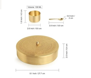 SwamiG TradeX Luxury Brass Heritage <b>Spice</b> <b>Box</b>-Dishwasher Safe Moisture-Proof & Stackable for Business Gifts - Product Image 5