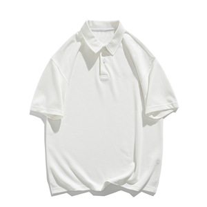 Men's 300g Heavy Weight Cotton Pique Short Sleeve Solid Color Casual Polo Shirt With <b>Button</b> Design - Product Image 1