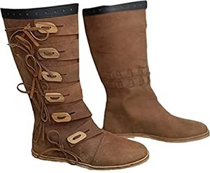 Bottes médiévales en cuir faites à la main pour hommes, chaussures authentiques de reconstitution historique de la Renaissance, chaussures de costume historique, pour anniversaire et Halloween - Product Image 2