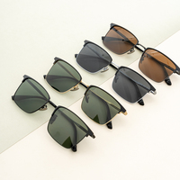 Lunettes de soleil semi-titane carrées personnalisées, style décontracté, pour hommes et femmes, légères