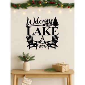 CIFbuy Arte Murale Moderna Astratta con Motivo Lago, in Ferro Impermeabile e Antiruggine per Soggiorno, Ufficio, Patio - Servizio di Raccolta Disponibile - Product Image 6