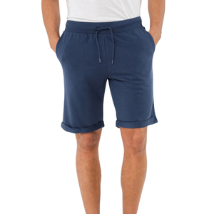 Custom <b>Mens</b> <b>Navy</b> Sweat <b>Shorts</b> Elastic Waist Drawstring Side Pockets Above Knee Casual Relaxed Fit Private Label Wholesale <b>Shorts</b> - Product Image 1