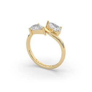 0.7 Ct Lab Diamond <b>Ring</b> Pear Brilliant Cut 925 Sterling Silver Unique Style <b>Thin</b> Band Lightweight Promise <b>Ring</b> Sustainable Stone - Product Image 5