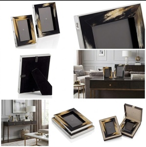 Handmade Buffalo Horn Photo <b>Frame</b> With Metal Edge Luxury Decorative Table Top <b>Frame</b> Premium Home Decor Gift Item - Product Image 4