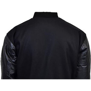 Chaqueta bomber Letterman de lana de alta calidad personalizada con mangas de cuero genuino para hombre, disponible en todos los colores, unisex, estilo universitario. - Product Image 5