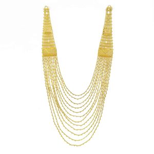 Joyería de Moda al por Mayor, Collares de Novia Árabes Chapados en Oro de 14K, 18K y 24K, Estilo Dubái, Juego de Joyería de Boda de Varias Capas - Product Image 5