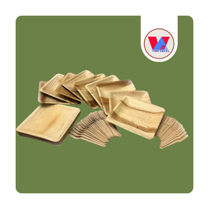 LOS MÁS VENDIDOS Platos Desechables para Ensalada Cuadrados de 10 Pulgadas, Platos Rígidos de Hoja de Palma, Libres de Químicos, Biodegradables, para Suministros de Catering - Product Image 1