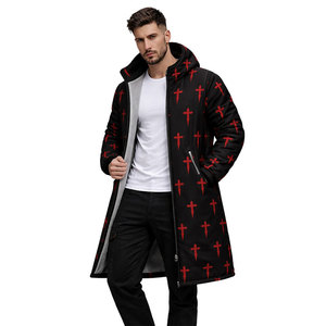 Unisex Swimming <b>Parka</b> Coat, Long <b>Waterproof</b> <b>Jacket</b> with Soft Inner Lining, Hooded Design for Maximum Comfort With Cross Design - Product Image 4