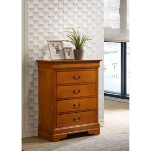 Gloria Mobili Louis Phillipe G3160-BC Comò in rovere con 4 cassetti elegante stile Louis Phillipe cassettiera - Product Image 1