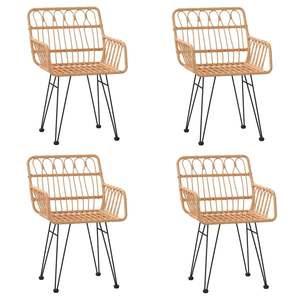 Ensemble de salle à manger de jardin en rotin synthétique noir et acier avec verre trempé – Mobilier d'extérieur durable et élégant - Product Image 4