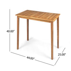 Tavolo da Bar Rettangolare Minimalista da Esterno in Legno di Acacia con Finitura Teak Categoria Prodotti Pavimenti in Bambù - Product Image 5