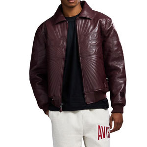 Chaqueta de Cuero para Hombre, Estilo Urbano, Cálida para Invierno, Chaqueta Bomber Avirex de Cuero, Superventas, Corte Holgado - Product Image 6