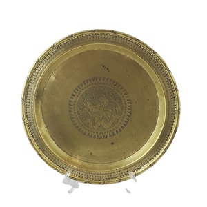Placa de cargador de plástico de 13 pulgadas para decoración de bodas y fiestas, borde brillante con tema antiguo y Gatsby, MOQ 100 piezas - Product Image 1