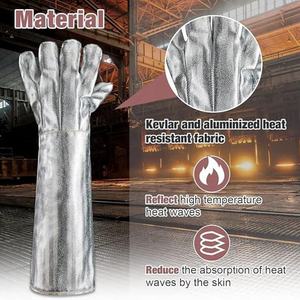 Factory Safety Sheepskin Leather EMF Protection Anti Radiation <b>Long</b> Sleeves Gardening Working Welding <b>Gloves</b> - Product Image 2