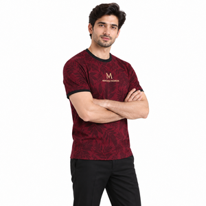 T-shirts pour hommes personnalisés à manches régulières en toile polyester/coton, col rond, lavage à l'acide, respirants, écologiques, séchage rapide, grandes tailles - Product Image 2