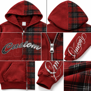 Conjunto de Sudadera con Capucha Extra Grande Personalizada, Ecológica, para Invierno, con Cierre, Diseño Sólido con Detalles de Pedrería, Unisex, Informal, Felpa Francesa, 100% Algodón - Product Image 4