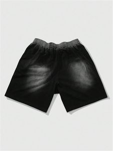 Pantalones Cortos Deportivos de Alta Calidad para Hombre, Transpirables, de Felpa Francesa, para Gimnasio, 100% Algodón, Decoración de Cristales de Imitación, Color Sólido - Product Image 4