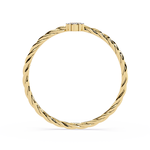 แหวนเพชรทองคำขาว 14k ทรงเกลียวแบบเชือกบิดสำหรับผู้หญิง ทรงกลมเจียระไนแบบบริลเลียนท์ คลาสสิก วงแหวนเกลียวสำหรับหมั้น - Product Image 3