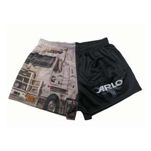 Shorts de rugby en polyester de haute qualité, personnalisables avec votre logo, matériau plus épais, poche zippée, sublimation. - Product Image 5