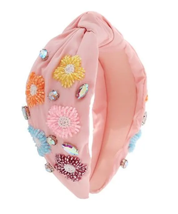 Serre-tête de luxe fait main en perles de cristal rose pour femme, bijoux en strass, accessoires de cheveux de mariage - Product Image 1