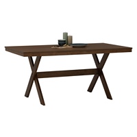 Table à manger rectangulaire contemporaine en chêne malaisien NESTHOUZ de qualité supérieure, couleur cacao, bois massif, pour appartement, 6 places, 1 an